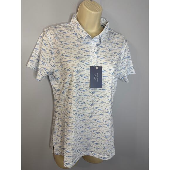 Coastal Golf Co.  Surf Side Polo Shirt Performance Ocean Blue Sz S New - Picture 2 of 11